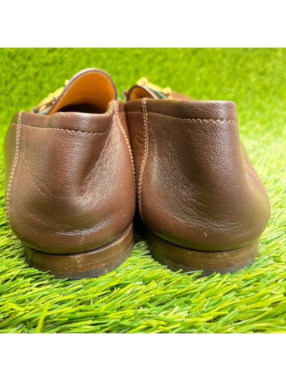 Gucci Horsebit Web Mens Size 6 Brown Classic Slip On Leather Loafers Shoes